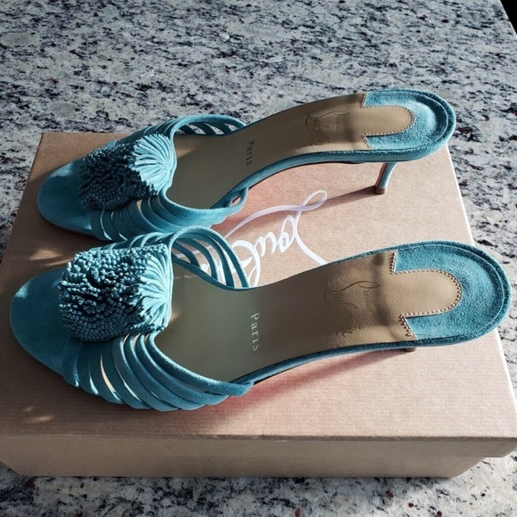 NEW Christian Louboutin Belbrossa Suede Mule Size 39.5 - Picture 3 of 12